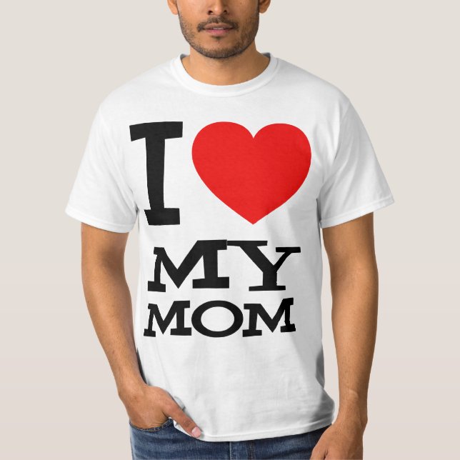Camiseta Eu amo meu t-shirt da mamã (Frente)
