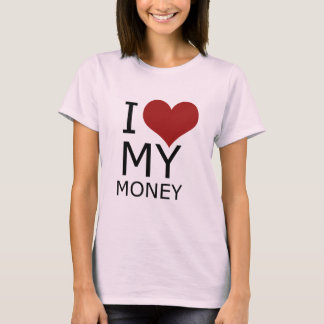 Camiseta Eu amo meu t-shirt das meninas do dinheiro