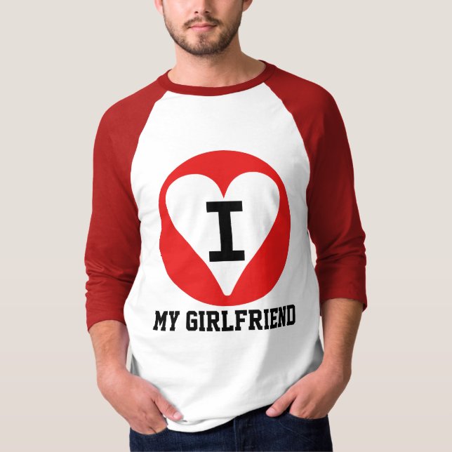 Camiseta Eu amo meu t-shirt de Girlfreind (Frente)