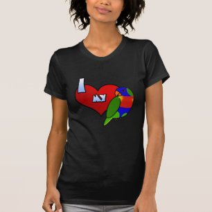 Camiseta Eu amo meu t-shirt de Lorikeet do arco-íris