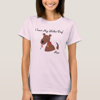 Camiseta Eu amo meu t-shirt do cão de Brown do cão do