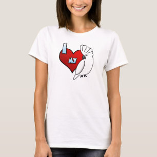 Camiseta Eu amo meu t-shirt do Cockatoo do guarda-chuva