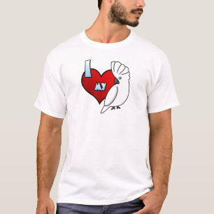 Camiseta Eu amo meu t-shirt do Cockatoo do guarda-chuva