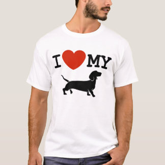 Camiseta eu amo meu t-shirt do dachshund