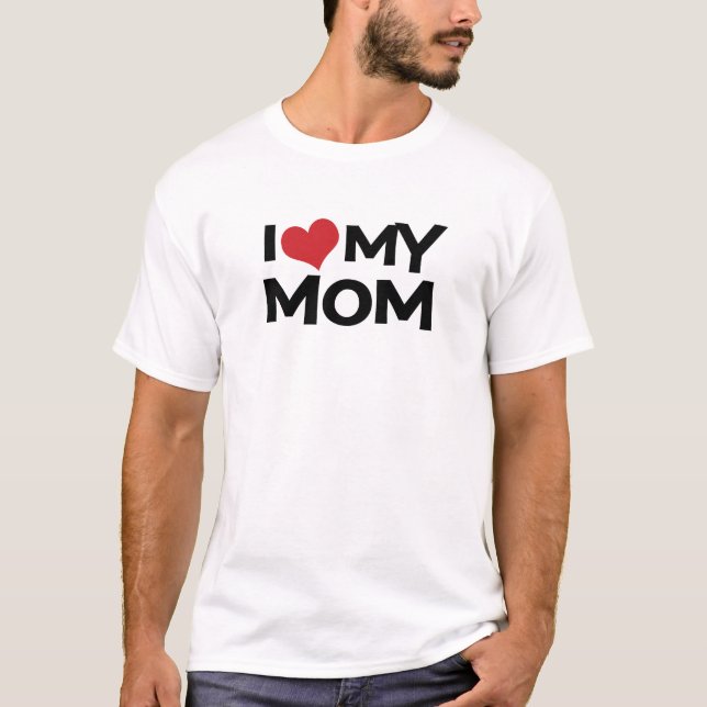 Camiseta Eu amo meu t-shirt do dia das mães da mamã (Frente)
