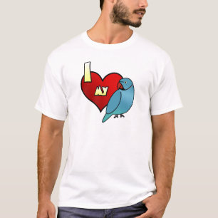 Camiseta Eu amo meu t-shirt indiano do Parakeet de Ringneck