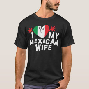 Camiseta Eu amo meu t-shirt mexicano da esposa