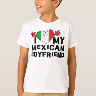 Camiseta Eu amo meu t-shirt mexicano das meninas do