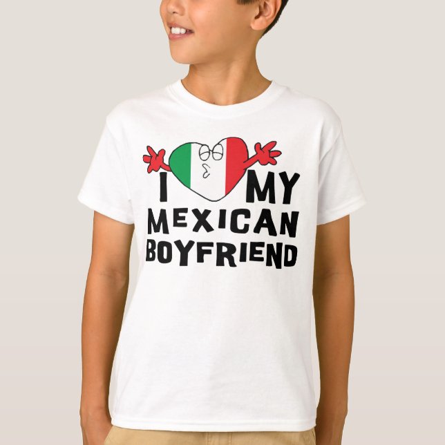 Camiseta Eu amo meu t-shirt mexicano das meninas do (Frente)