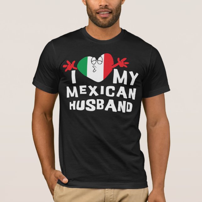 Camiseta Eu amo meu t-shirt mexicano do marido (Frente)