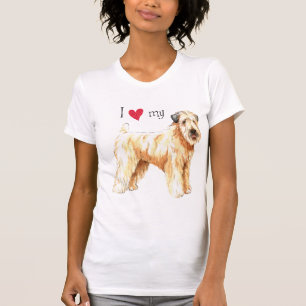 Camiseta Eu amo meu Terrier Wheaten revestido macio