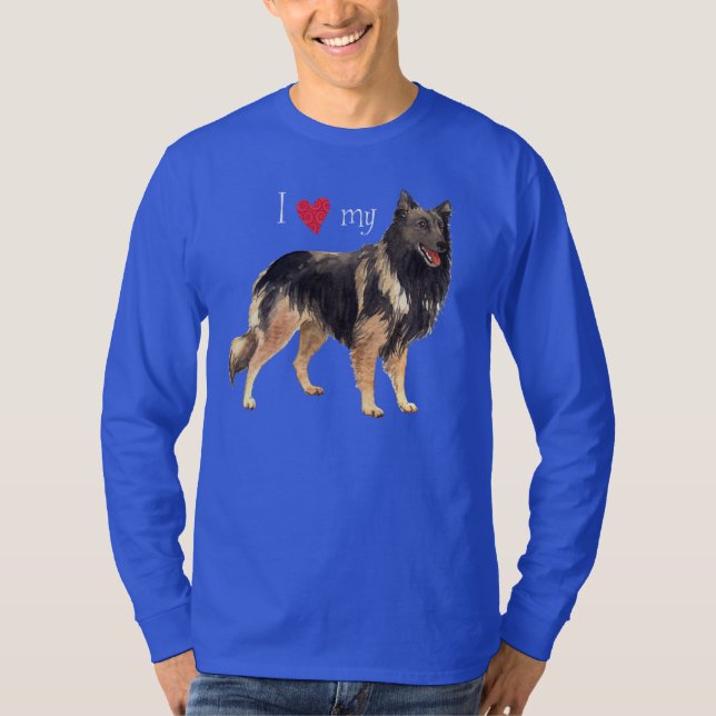 Camiseta Eu amo meu Tervuren belga (Frente)