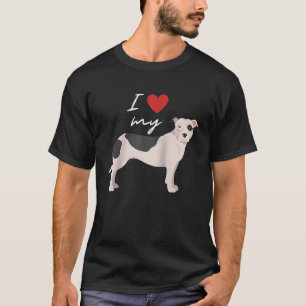 Camiseta Eu Amo Meu Touro Negro E Branco Americano