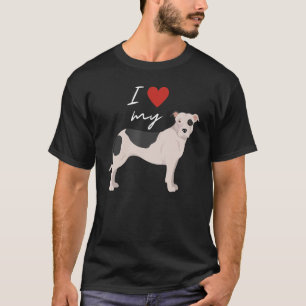 Camiseta Eu Amo Meu Touro Negro E Branco Americano