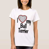 Eu Amo Meu Touro Terrier - Foto Cute Red Heart