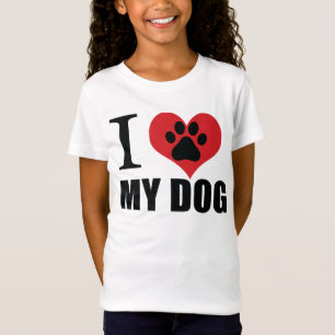 Camiseta Eu amo meu travesseiro decorativo de cachorro