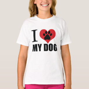 Camiseta Eu amo meu travesseiro decorativo de cachorro