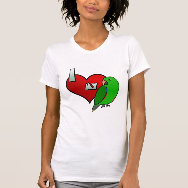 Camiseta Eu amo meu TShirt masculino de Vosmaeri Eclectus (Frente)