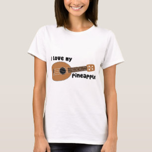 Camiseta Eu amo meu Ukulele do abacaxi