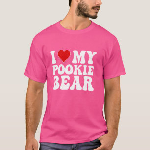 Camiseta Eu Amo Meu Urso De Pookie Engraçado