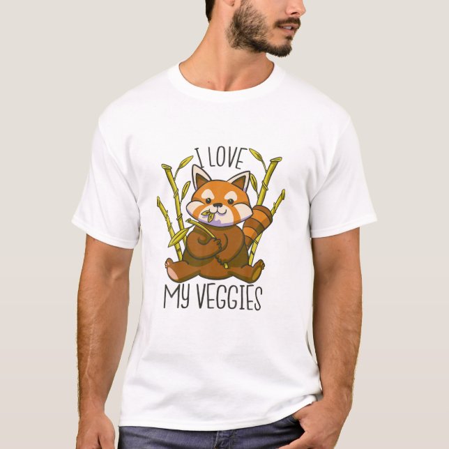 Camiseta Eu Amo Meu Veggies Red Panda (Frente)