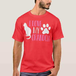 Camiseta Eu amo meu vovô Cat Amo vovô vovô vovó Gra