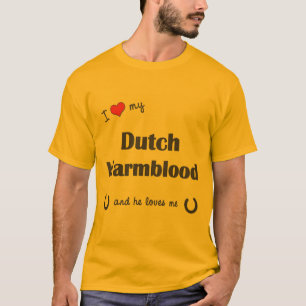 Camiseta Eu amo meu Warmblood holandês (o cavalo masculino