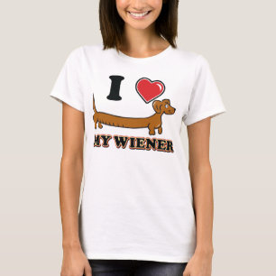 Camiseta Eu amo meu Weiner - Dachshund