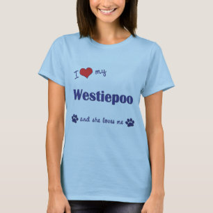 Camiseta Eu amo meu Westiepoo (o cão fêmea)
