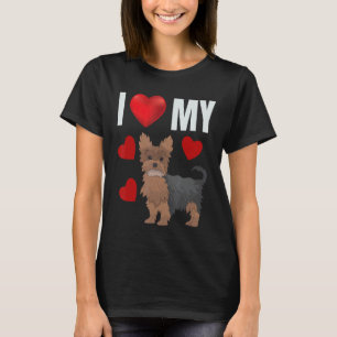 Camiseta Eu Amo Meu Yorkshire Terrier Yorkie Dog Puppy Dogs