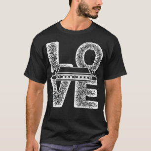 Camiseta Eu Amo Meus Amantes de Música de Harmônica