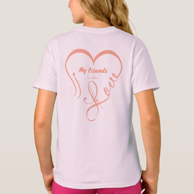 Camiseta Eu Amo Meus Amigos - Abraços (Verso)