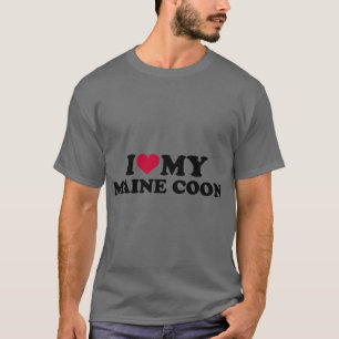 Camiseta Eu amo meus amigos gatos meninos Maine coon