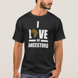 Camiseta Eu Amo Meus Ancestrais Kente Padrão Estilo African