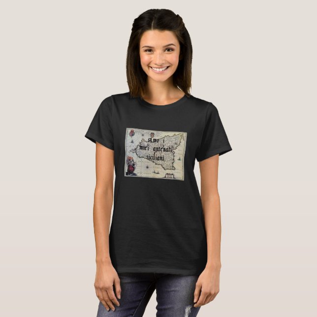 Camiseta Eu Amo Meus Ancestrais Sicilianos | T-Shirt Person (Frente Completa)