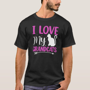 Camiseta Eu Amo Meus Avôs Gatos Amante de Gatos Avô Avó