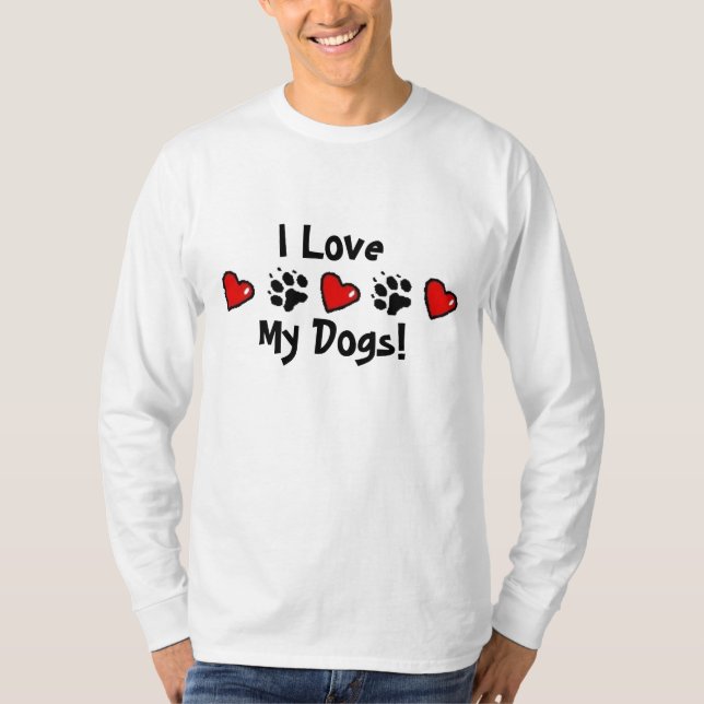 Camiseta Eu amo meus cães (Frente)