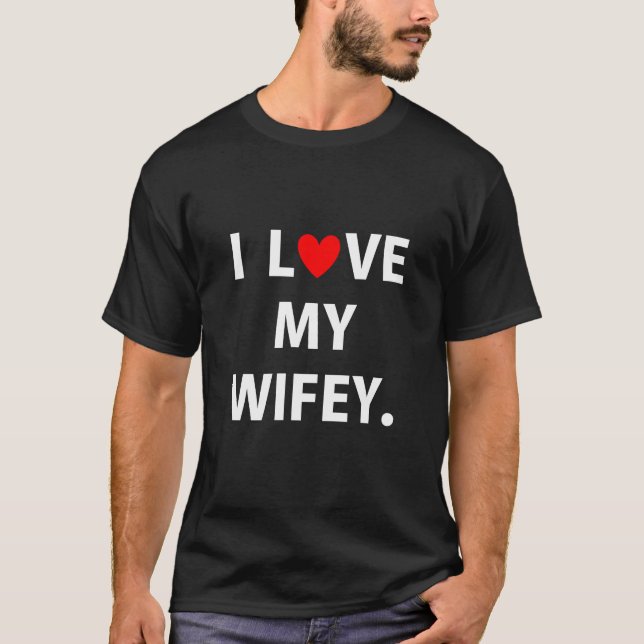 Camiseta Eu amo meus Casais de Wifeed para marido ou fideli (Frente)