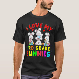 Camiseta Eu Amo Meus Coelhinhos da 3ª Série Dia de Páscoa P