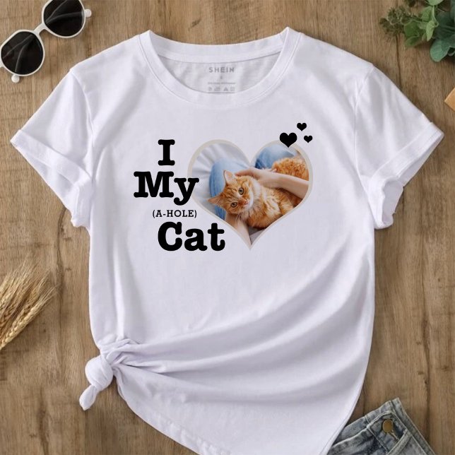 Camiseta Eu Amo Meus Corações De Gato | Engraçado Adicionar (Criador carregado)