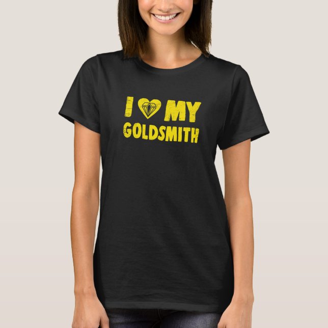 Camiseta Eu Amo Meus Dias de os namorados Goldsmith Dourado (Frente)