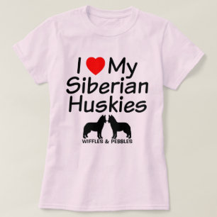 Camiseta Eu Amo Meus Dois Cachorros Siberianos