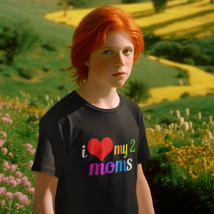 Camiseta Eu Amo Meus Dois Filhos De Orgulho gay De Mães
