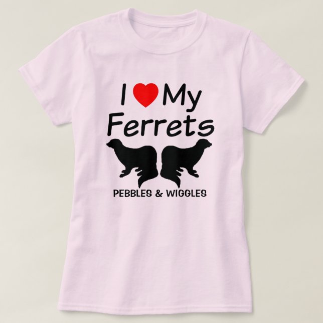 Camiseta Eu Amo Meus Dois Furões (Frente do Design)