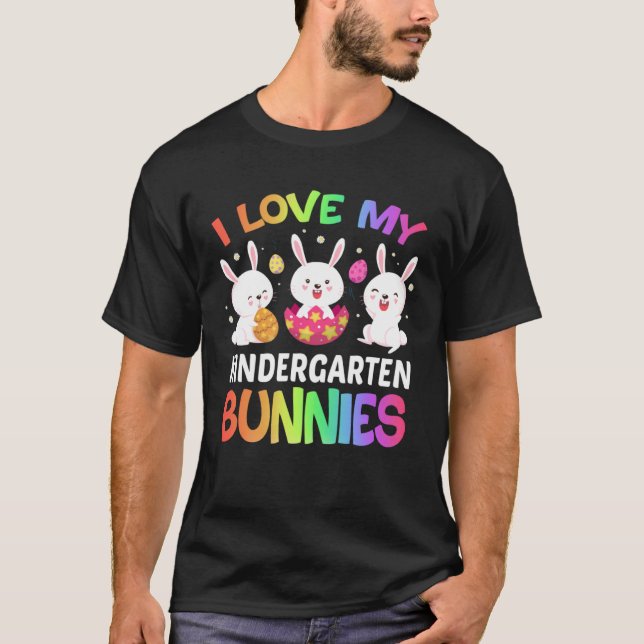 Camiseta Eu Amo Meus Estudantes Do Jardim De Infância Feliz (Frente)