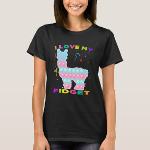 Camiseta Eu Amo Meus Fidgets Pop It Llama Jogo Fidget de C