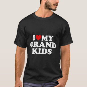 Camiseta Eu Amo Meus Filhos Netos Coração Vermelho