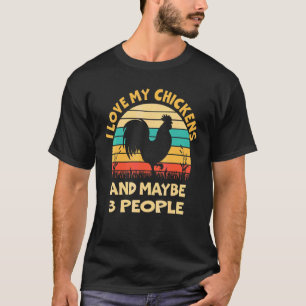 Camiseta Eu Amo Meus Frangos E Talvez 3 Pessoas Frangos Lon