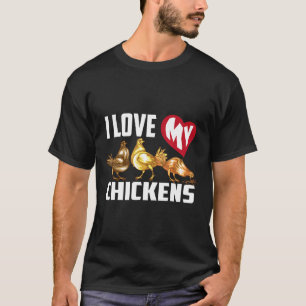 Camiseta Eu Amo Meus Frangos Homens E Mulheres Galinha