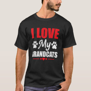 Camiseta Eu Amo Meus Gatos Avô Avó Avós Gatos